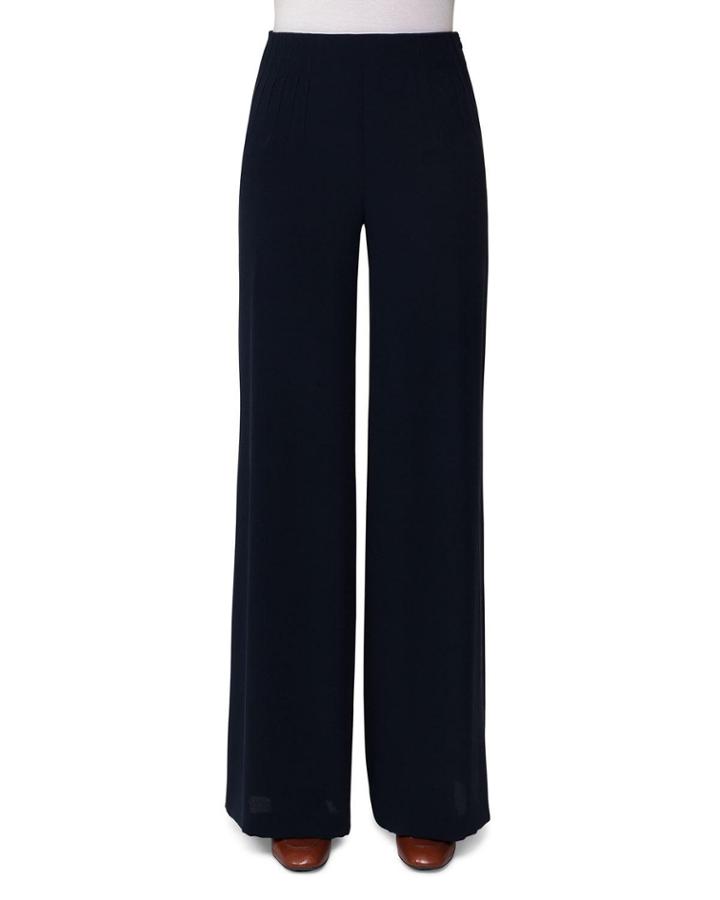 Silk Georgette Wide-leg Pants, Dark Blue