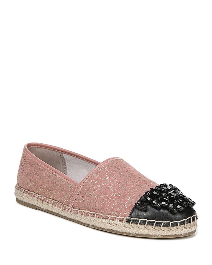 Loretta Beaded Metallic Slip-on Espadrilles