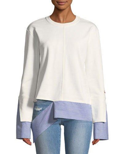 Wide-sleeve Poplin-trim