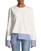 Wide-sleeve Poplin-trim