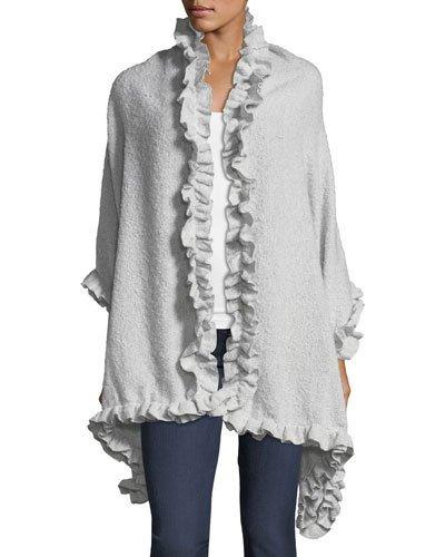 Ruffled Boucle Wrap