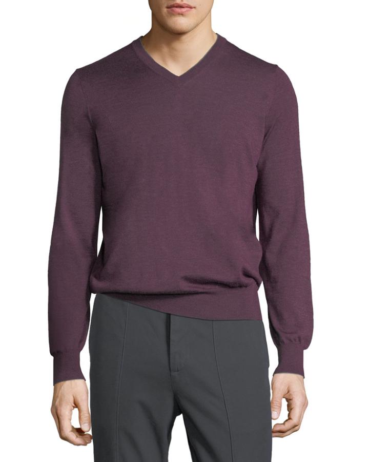 Men's Lightweight Cashmere/silk V-neck
