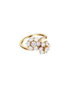 Estate 18k Gold Diamond Crossover Trefle Ring,