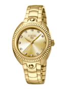34mm Donna Torino Fluted Watch W/ Bracelet, Golden