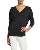 Cashmere V-neck Sweater With Monili Necklace