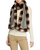 Knit Scarf W/ Faux Fur Trim