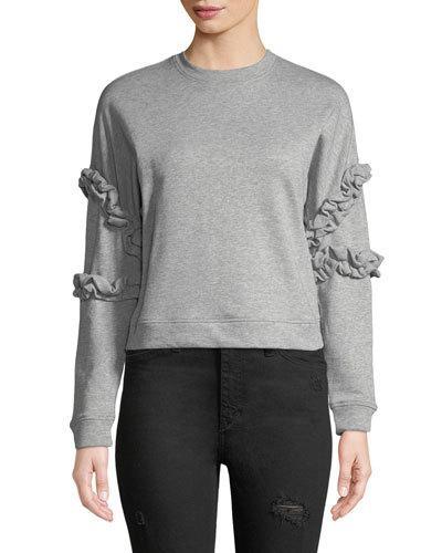 Ruffle-trim Crewneck