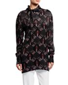 Tie-neck Button-detail Blouse