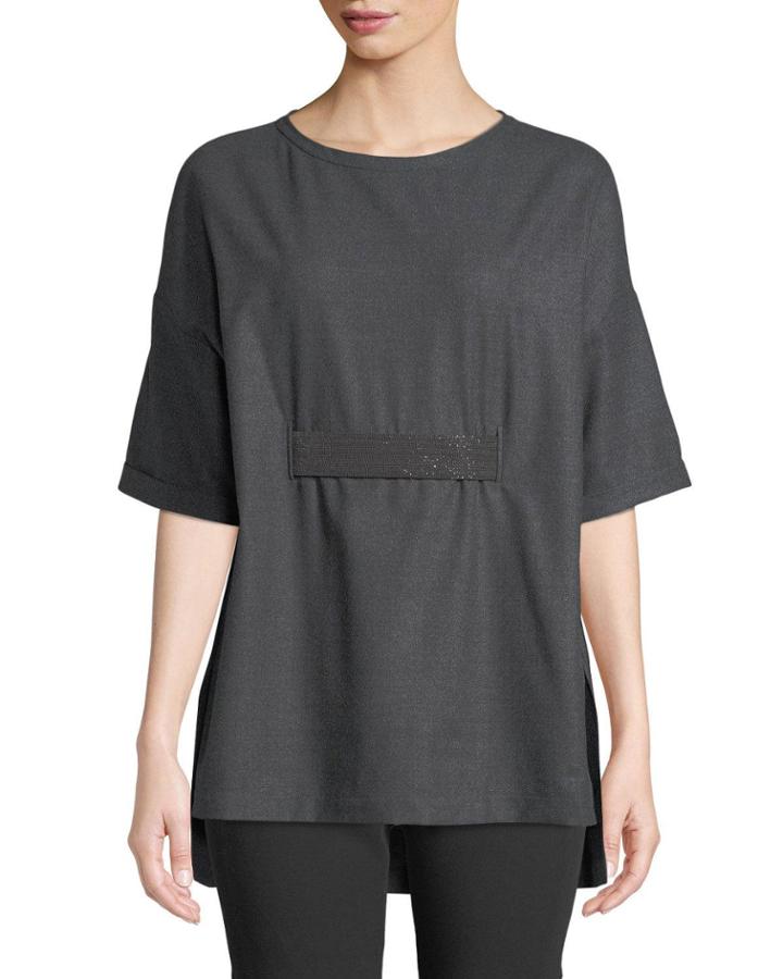 Loose Fit Wool-blend Tee With