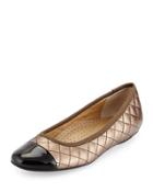 Saucy Quilted Leather Flat, Castagna/black
