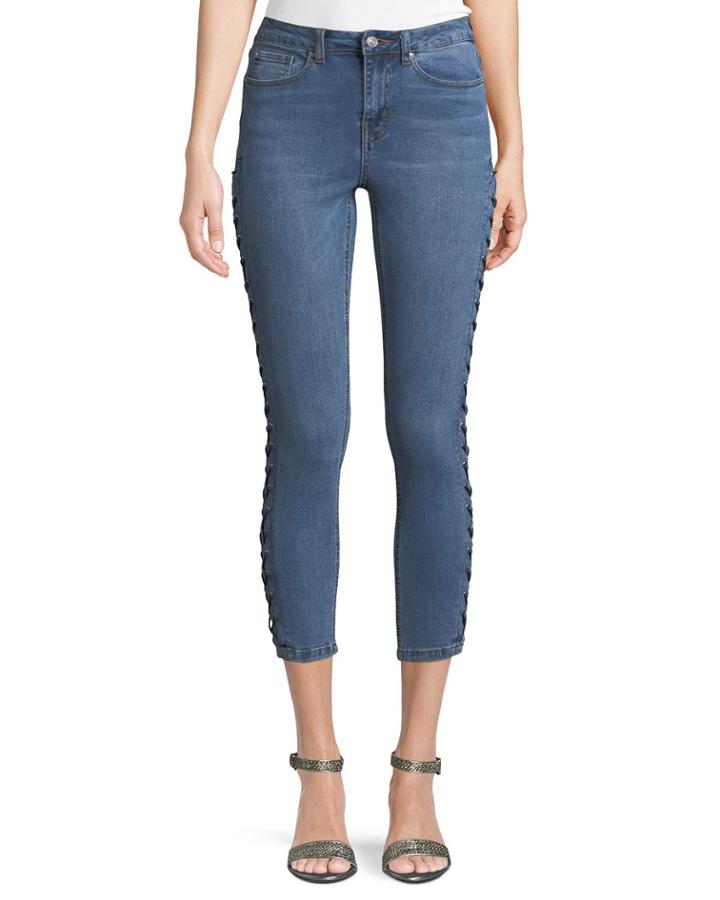 Lace-up Side Super-skinny Crop Jeans