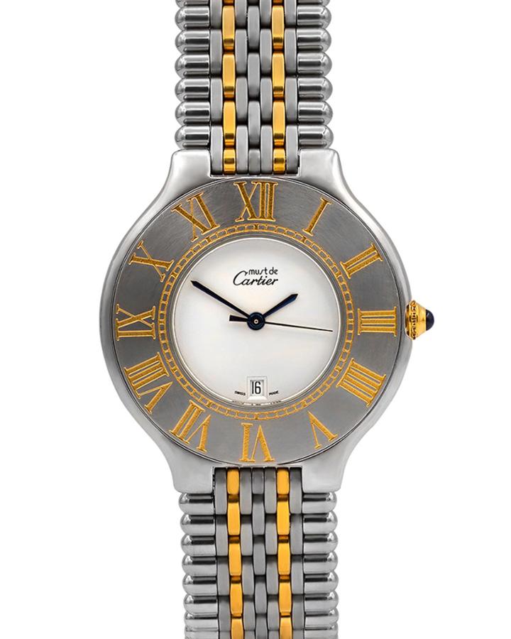 Pre-owned 18k 36mm Must De 21 Bracelet Watch, Two-tone