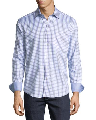 Shaped-fit Grid-print Cotton