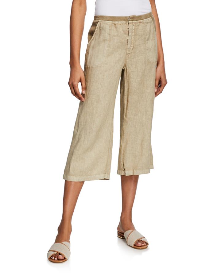Kasia Mid-rise Linen Cropped Pants