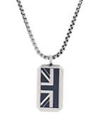 Men's Enamel British Flag Pendant Necklace,