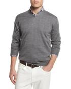 Silk-blend V-neck