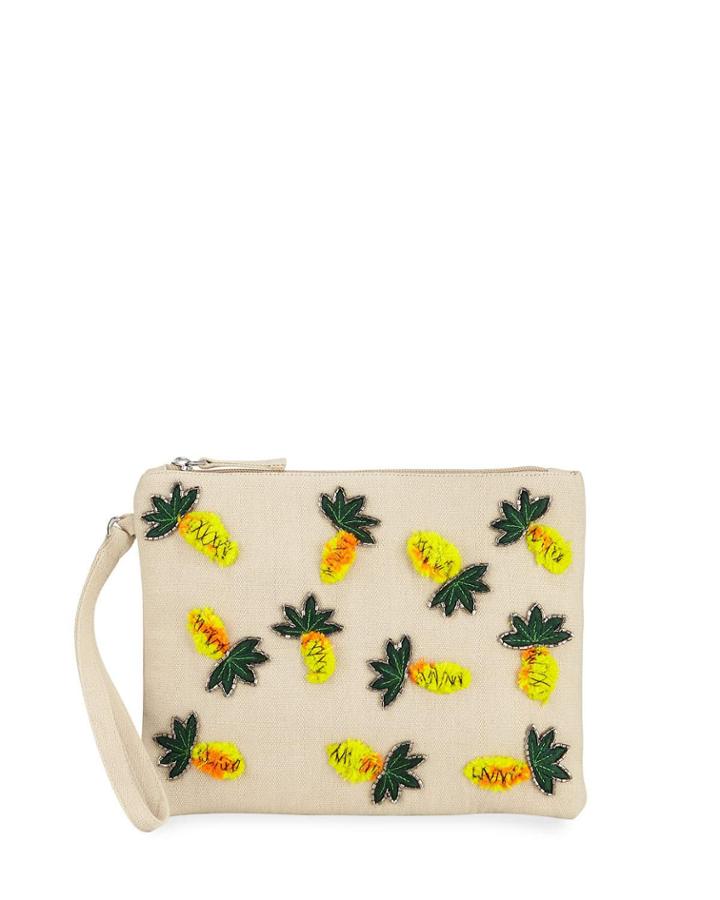 Pia Pineapple Zip-top Clutch Bag