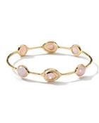 18k Rock Candy Ondine Quartz & Pink Mother-of-pearl Doublet Bangle