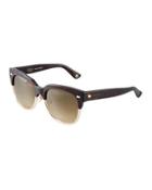 Square Two-tone Havana Plastic Sunglasses, Brown