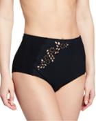 Embroidered High-waist Bikini Bottom