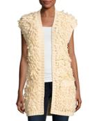Agnes Cap-sleeve Knit Coat, Dust