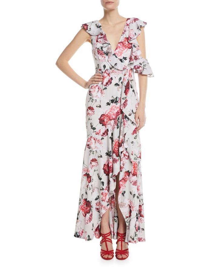 The Beckman Ruffle Floral High-low Gown
