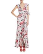 The Beckman Ruffle Floral High-low Gown