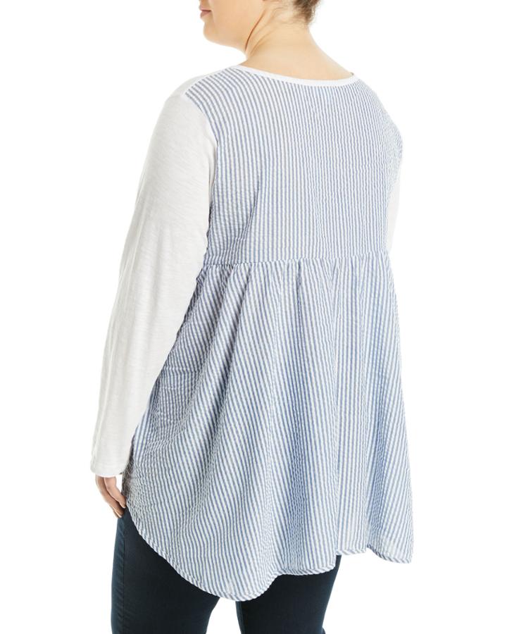 Seersucker-back Tunic Top,