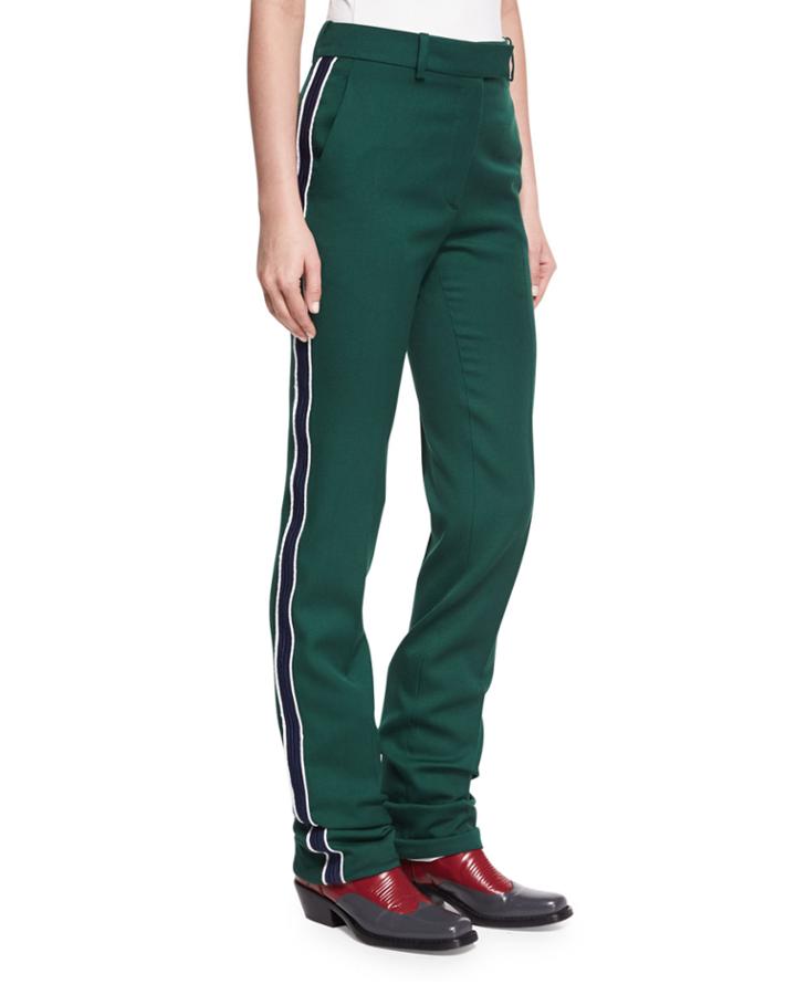 Side-stripe Wool Twill Pants