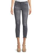 Madison Low-rise Distressed Cropped Jeans, Gray