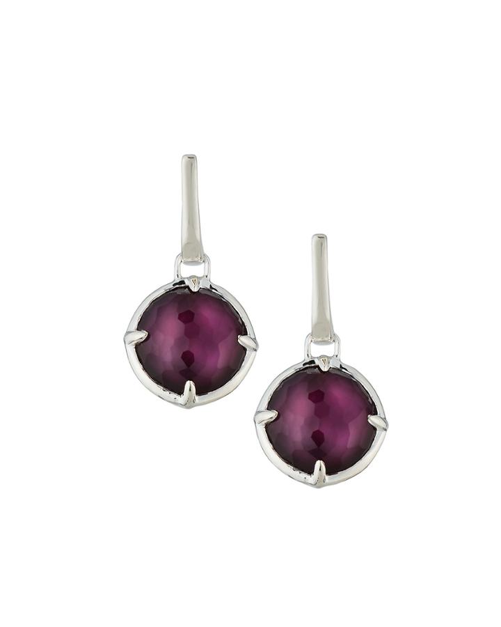 Wonderland Round Drop Earring In Grape