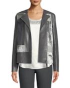 Toluca Lambskin Jacket With Calf Hair Patchwork