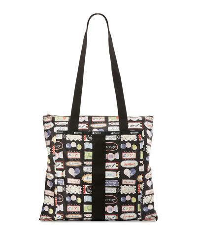 Magazine Graphic-print Tote Bag, Black Pattern