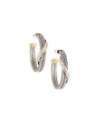 Diamond Wrapped Cable Hoop Earrings