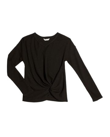 Ellison Knotted Waffle Knit Top,