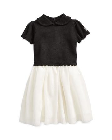 Girl's Holiday Sweater Tulle Dress, Size
