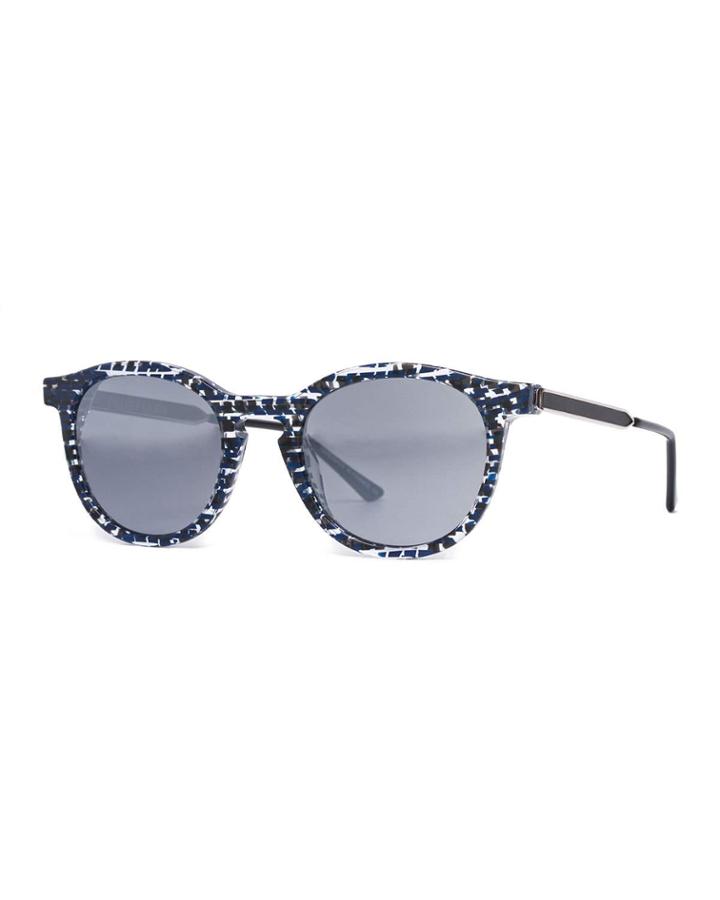 Boundary Abstract Round Sunglasses, Blue