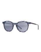 Boundary Abstract Round Sunglasses, Blue