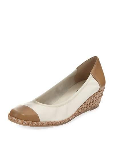 Maira Cork Wedge Espadrille, White/multi