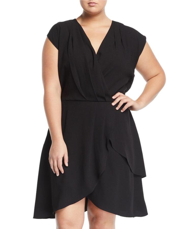 Pierce Wrapped Dress, Black,
