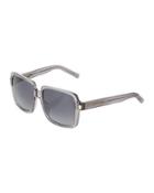 Translucent Square Sunglasses, Gray
