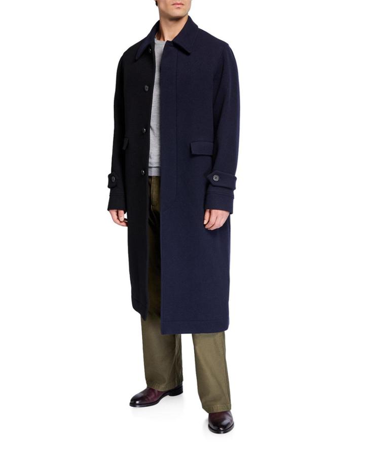 Men's Asymmetric Wool Coat