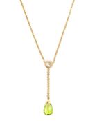 Chopard Happy Diamonds 18k Peridot & Diamond Heart Y-drop Necklace, Women's, Gold