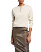 Cashmere Crewneck Sweater With Contrast Detail