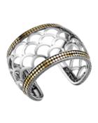 Naga Wide 18k & Silver Dot Cuff Bracelet