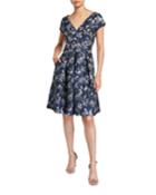 Hand-beaded Jacquard Party Dress With Pockets