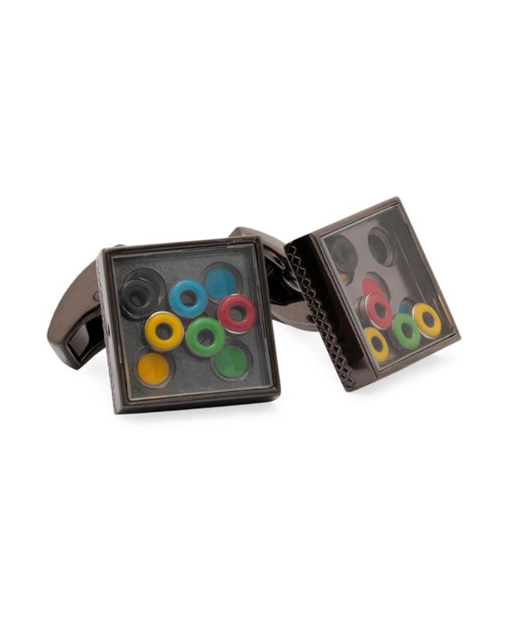 Men's Matching-game Enamel Cufflinks