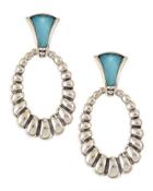 Venus Fluted Crystal & Turquoise Doublet Drop Earrings