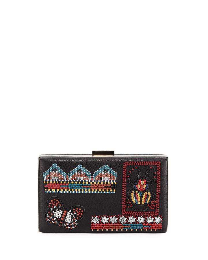 Ricamo Beaded Leather Clutch Bag