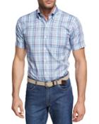 Peak Plaid Short-sleeve Sport Shirt,